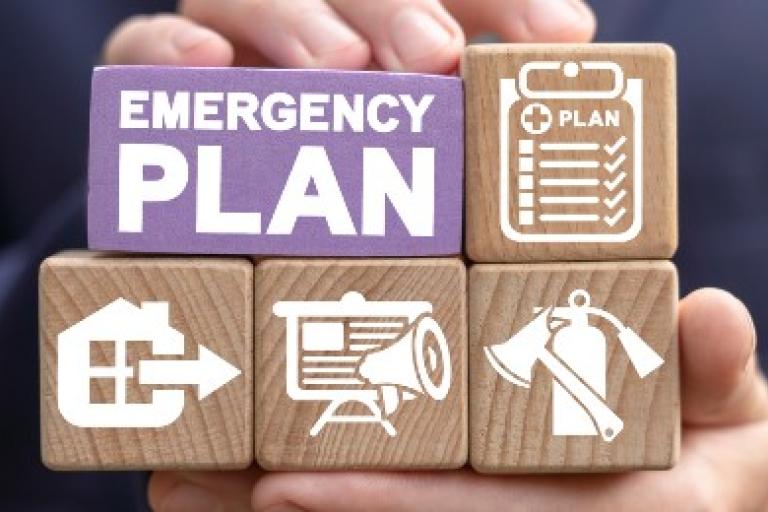representation of an emergency plan - building blocks